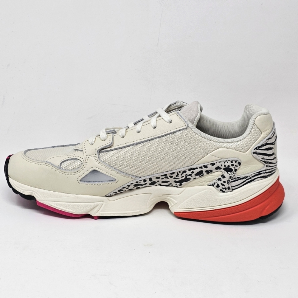adidas Falcon Sneakers Off White Leopard Print Orange Womens Size 11 NEW - Picture 5 of 14